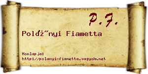 Polányi Fiametta névjegykártya